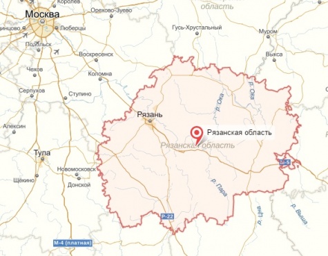 Карта россии рязанская